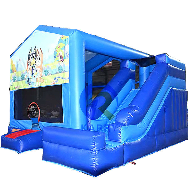 Location de soirée gardien gonflable Bluey Bounce House avec plage d'âge de glissement 14 ans et plus