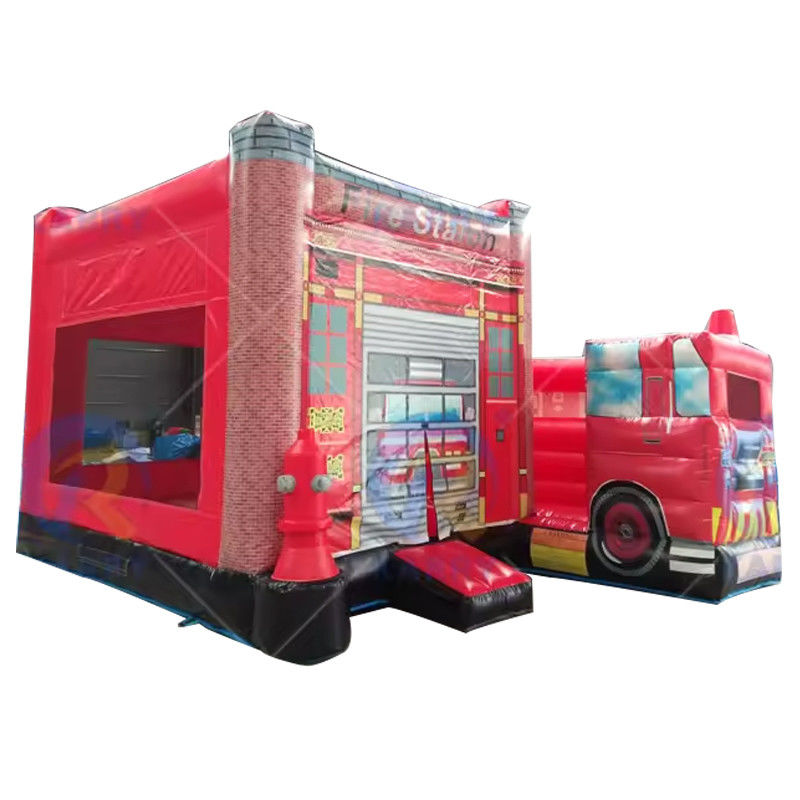 Camion de pompiers porte-ballon gonflable Combo de glissière pour les soirées Location d'âge 14 ans et plus