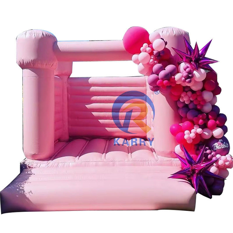 Portable Pastel rose Château de saut pour la fête Commercial Moonwalk Mariage Maison en rebond