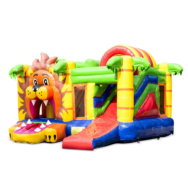 14 ans Unisexe gonflable en plein air Jungle Lion Bouncer avec glissière et château de saut