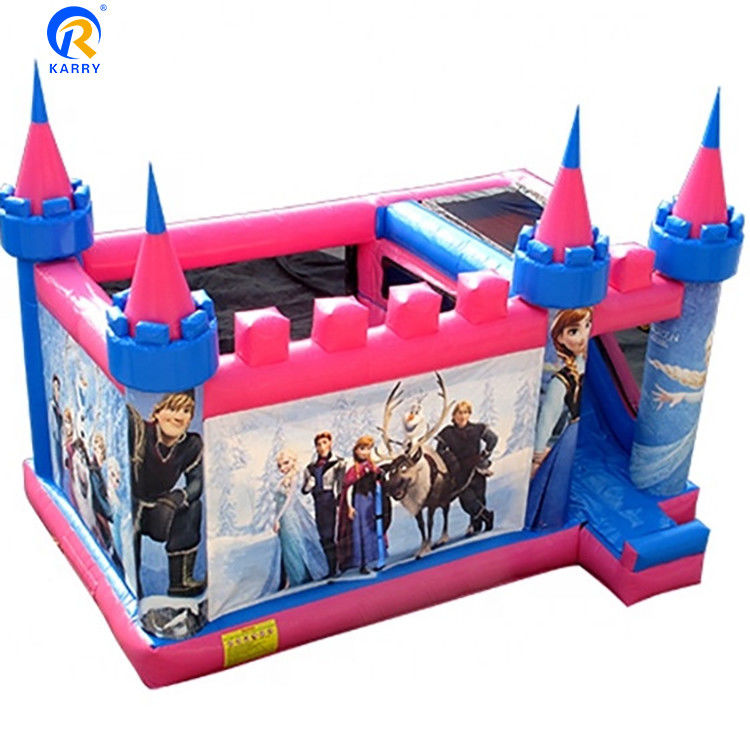Terrain de jeux extérieur de couleur personnalisée gonflable château rebondissant glacé Thème bouncer diapositive
