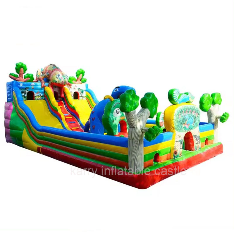 Portable glisser-déposer gonflable sautant amusant ville exploser haut bouncer avec double large glisser